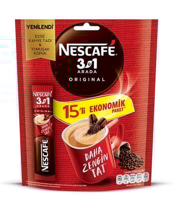 Nescafe 3'ü 1 Arada 17,5 gr 15'li Paket Original