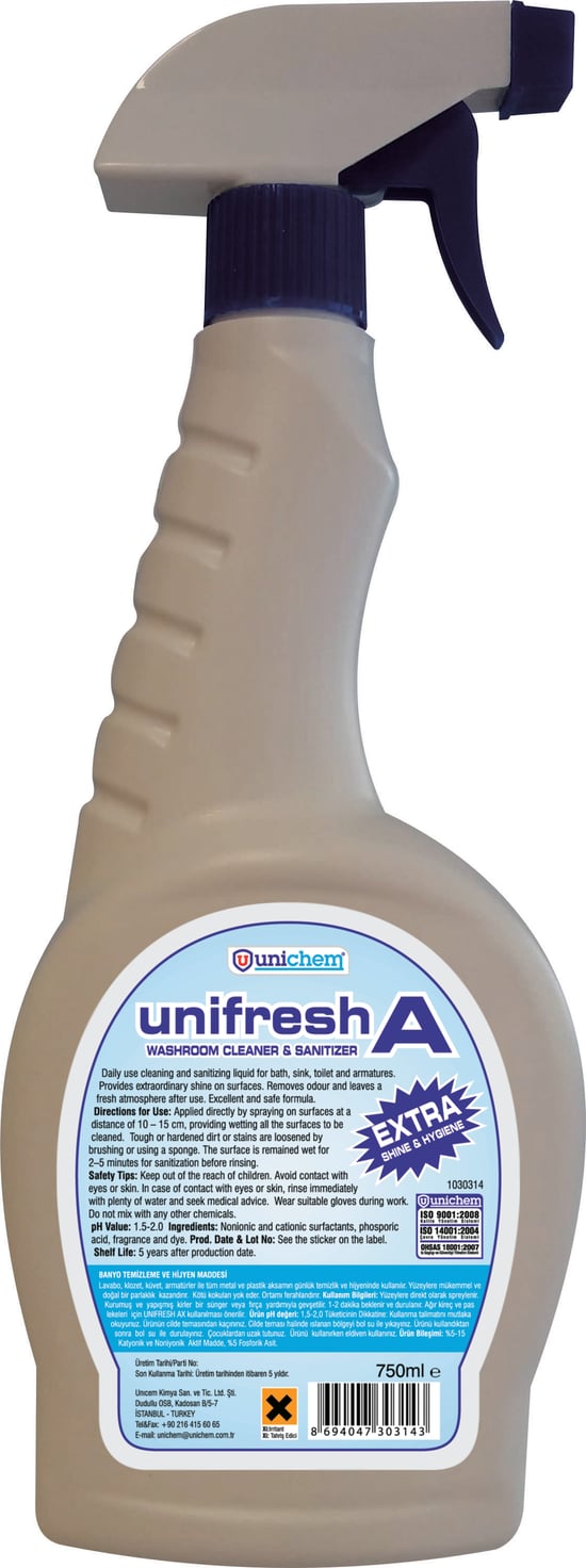 Unichem Unifresh A Banyo Temizleme ve Hijyen Maddesi 750 Ml