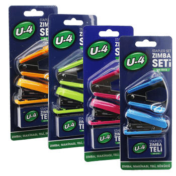 U-4 U4-1012 ( 3pcs ) Zımba Seti ( Mini Zımba Makinesi & Teli & Tel Sökücü )