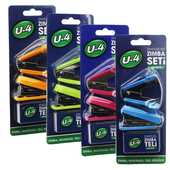 U-4 U4-1012 ( 3pcs ) Zımba Seti ( Mini Zımba Makinesi & Teli & Tel Sökücü )