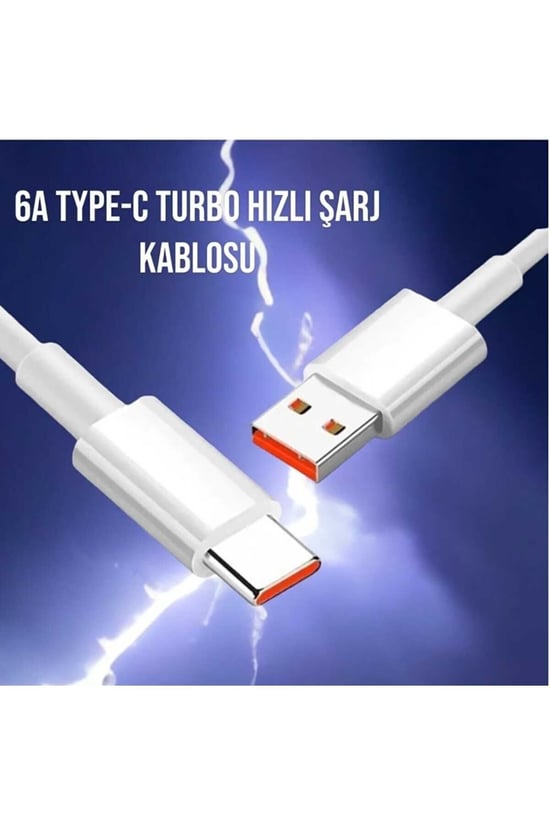 Adeyo Store Xıaomi Type-c Android Uyumlu Hızlı Şarj Kablosu 66w 6a Redmi K30-40 Pro mi 9-10-11 Prouyumlu