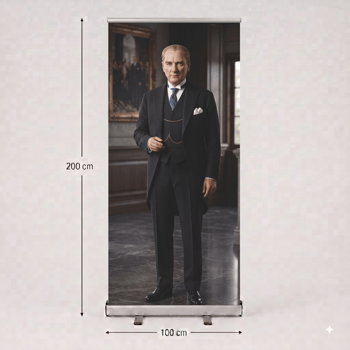 Atatürk Poster Baskılı Roll Up Banner 100x200cm No:5
