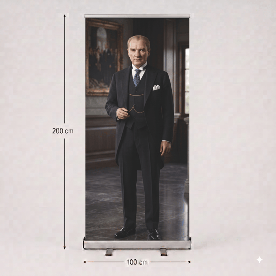 Atatürk Poster Baskılı Roll Up Banner 100x200cm No:5