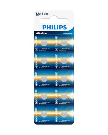 Philips Lr41 1.5v Alkalin Düğme Pil, Saat ve Kumanda Pili - Ag3 Muadili 10'lu Blister