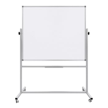 Ayaklı Mobil Çift Taraflı Tekerlekli 360 Dönerli Laminant Yazı Tahtası 120x140 Cm - Beyaz
