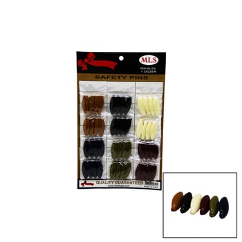 Mls No-075 075-c ( Düz Renkli ) ( 4pcs ) Yaka & Eşarp İğnesi ( 12li Kart )