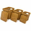İ22-406 ( 3 Boy ) ( Kare ) ( Metal İskelet ) Pls.hasır Organizer Sepet ( Kapaklı ) (22x25x28cm)