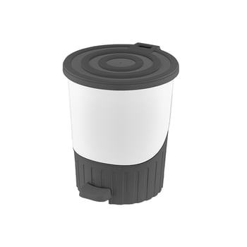 Dünya-01071-413 ( Antrasit Gri ) Pastel - ( Lüx ) ( 26lt ) ( Pedallı ) Çöp Kovası Plastik ( 380x343x398mm )