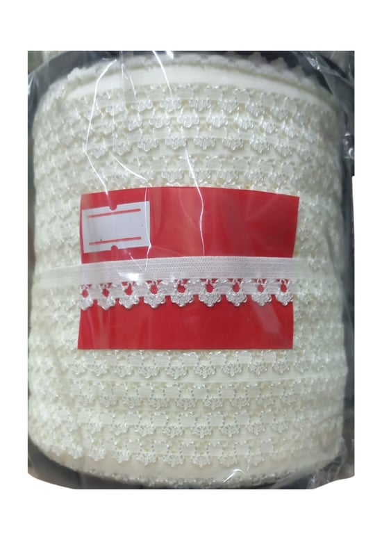 Çamaşır Lastiği Dantelli 1 Cm 1 Metre Ekru