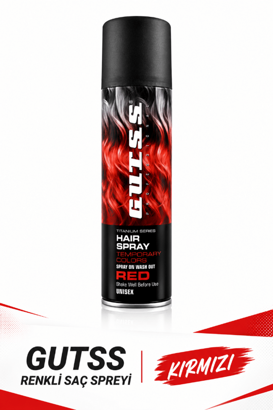 Gutss Professional Geçici Unisex Saç Boyası Sprey 150 Ml Kırmızı Red