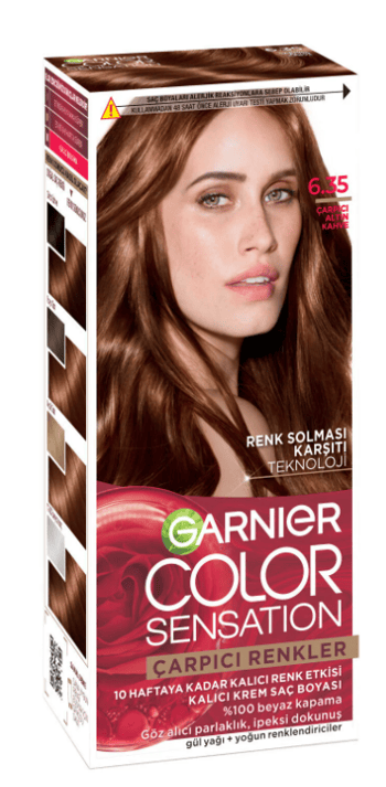 Garnier Çarpıcı Renkler, 6.35 Çarpıcı Altın Kahve, Kalıcı Krem Saç Boyası, Demikit