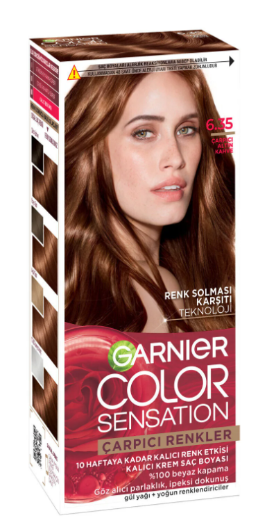 Garnier Çarpıcı Renkler, 6.35 Çarpıcı Altın Kahve, Kalıcı Krem Saç Boyası, Demikit
