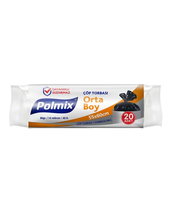 Polmix Çöp Poşeti 55 X 60cm Orta Boy 20 Adet X 50'li Koli