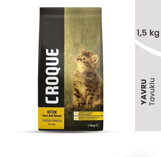 Croque Yavru Kedi Maması 1,5 Kg Tavuk Etli