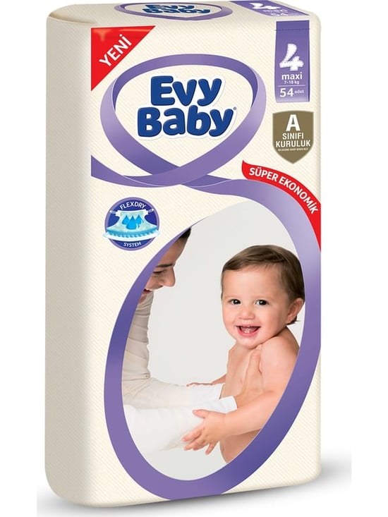 Evy Baby 4 Numara Fırsat Paketi Maxi 54'lü Bebek Bezi