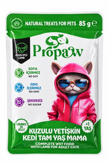 Propaw Yaş Kedi Maması Kuzulu 85gr