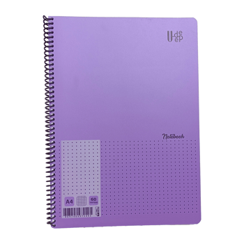 U-deep 60 Yaprak Plastik Kapak Telli Kareli Defter
