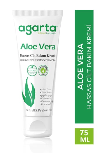 Doğal Aloe Vera Nemlendirici El ve Vücut Bakım Kremi 75 Ml