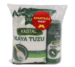 SAYGIN Kaya Tuzu Tuzluklu İkili Set 500+250 Gr