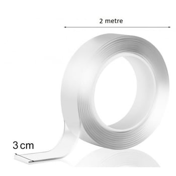 2metre 2cm Çift Taraflı Şeffaf Bant