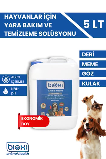 Bioxi® Animal Health 5in1 Bakım Spreyi,5lt|ağız,göz,kulak,deri ve Yara Arındırıcı Solüsyon
