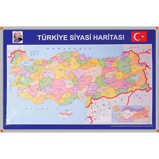 Türkİye Sİyasİ Harİtasi (alüminyum Çerçeve)