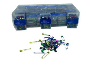 Mls Safety Pins-988 ( Renkli ) ( 50pcs.pls.kutu ) ( No-00" ) Mini Çengelli İğne