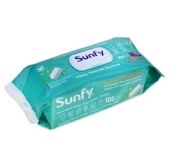 Sunfy Beyaz Sabun Yüzey Temizlik Havlusu 100 Lü