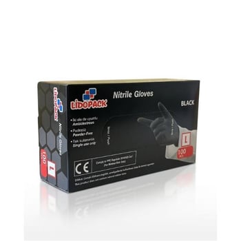 Lidopack Pudrasız Siyah Nitril (l) 100lü Eldiven