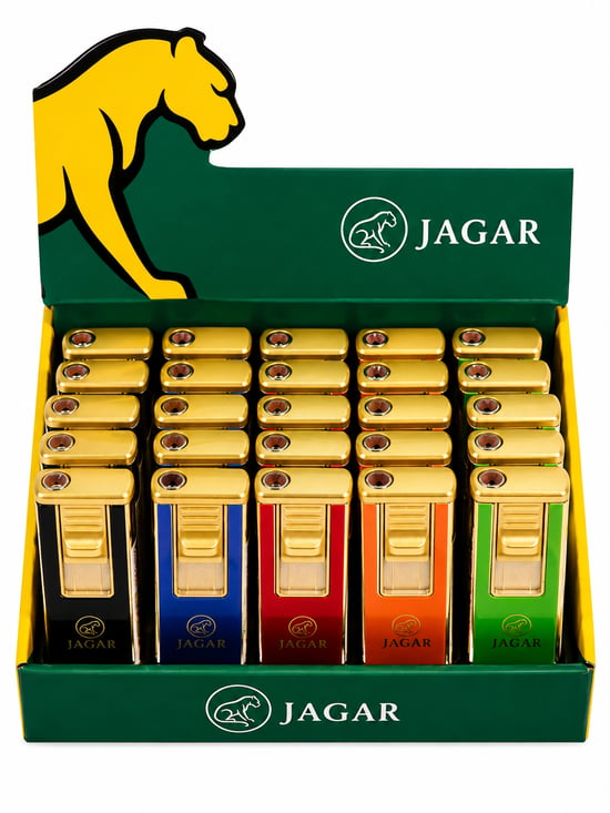 Jagar Jcm 009 Gold Detaylı Renkli Çakmak – Premium Standlı Çakmak