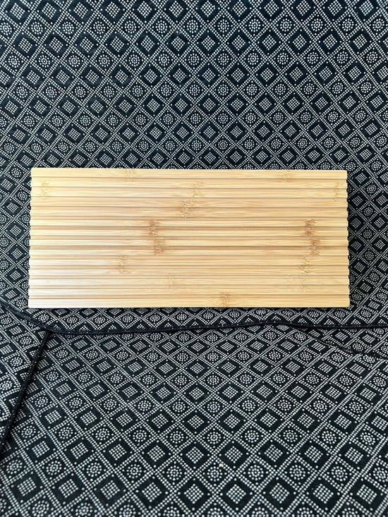 Özel Bambu Sunumluk Oluklu Dikdörtgen Dekoratif Tabak/Sunumluk