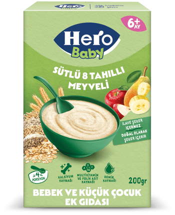 Hero Baby Bebek Maması 200 Gr Sütlü 8 Tahıllı Meyveli