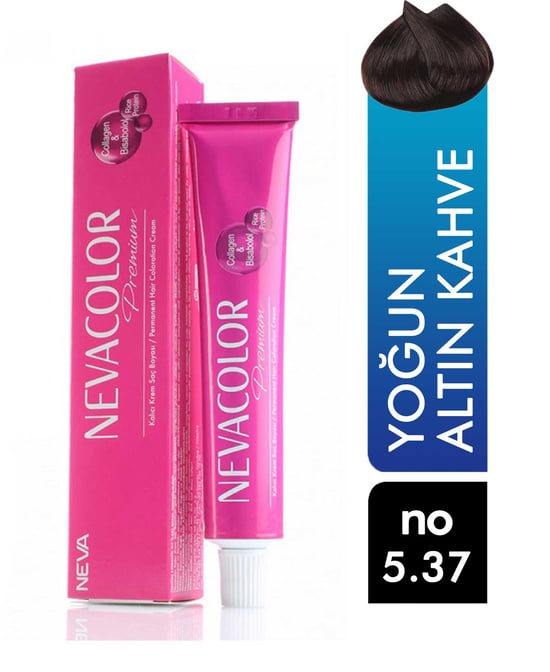Nevacolor Premium Tüp Saç Boyası Yoğun Altın Kahve 5.37 50 ml