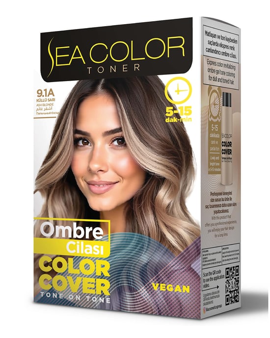 Sea Color Ombre Cilası Set Saç Boyası 9.1a Küllü Sarı