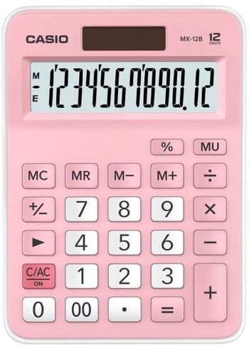 Casio Hesap Makinesi Masaüstü Mx-12b-pk 12 Hane Pembe
