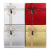 İ12-097 (3pcs) (d.dörtgen) (parlak Mix Renkli & Kabartma Desen) Karton Hediye Kutusu (kurdelalı) (33x24.5-28.5x20.5-24x16.5cm)