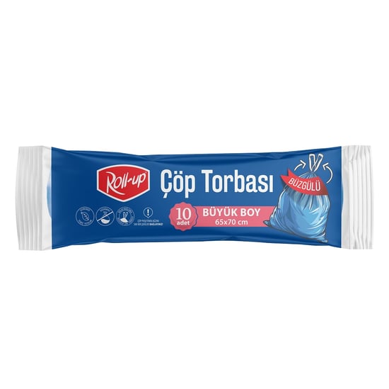 Roll-up Çöp Torbası Büyük Boy Büzgülü 65x70cm 10 Adet
