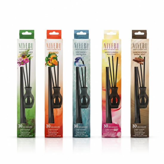 Niyebu ( 3pcs ) Esansiyel Koku Çubuk ( Botanic - Sandal - Deniz Esinti - Mango - Buble Gum )