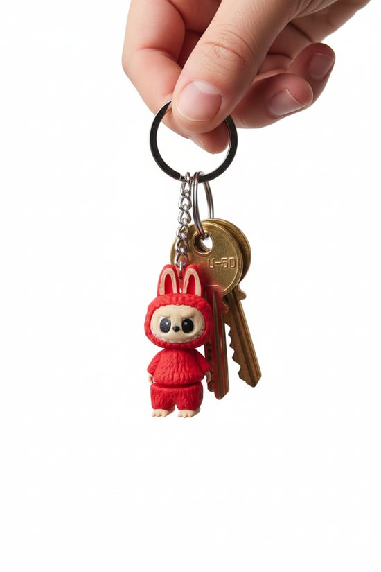 Labubu Figürlü Hareketli Anahtarlık