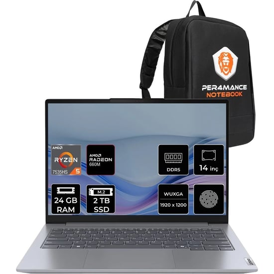 Lenovo Thinkbook 14 Gen 7 Ryzen 5 7535hs 24gb Ram 2tb Ssd 14" Fhd+ Freedos 21mv001atrp314 Notebook +