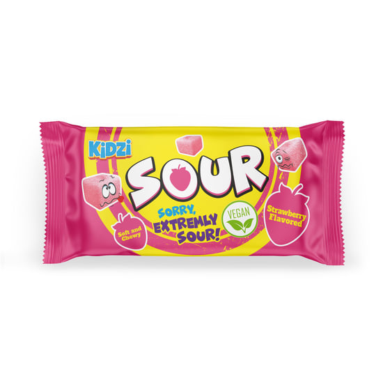 Kidzi Sour Çilek Aromalı Yumuşak Ekşi Şeker 20 g