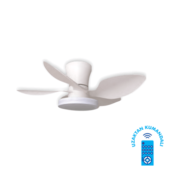 Vanti 30 Watt 71cm (28inç) Ledli Dekoratif Vantilatör Beyaz Kcf304