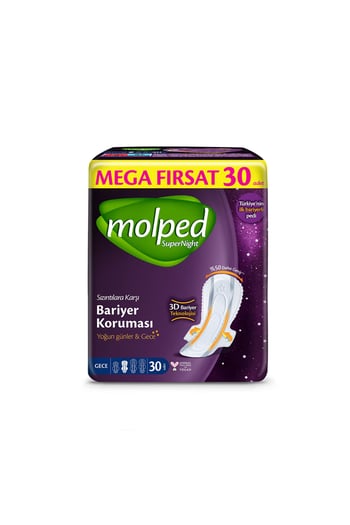Supernıght Mega 30 Lu Extra Long Gece 3d Bariyer Koruma