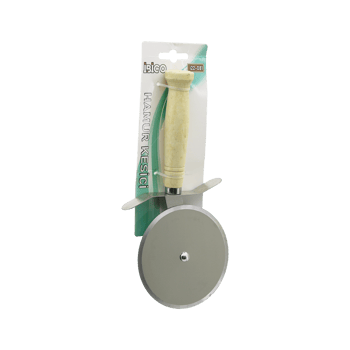 İ22-081 ( Büyük ) ( Çap: 8.8cm ) ( Tek Başlı ) ( Ahşap Saplı=10cm ) ( Metal ) Pizza & Hamur Kesici Rulet