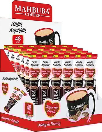 Mahbuba 3 ü 1 Arada Sütlü Köpüklü Kahve 18 gr 48 li paket