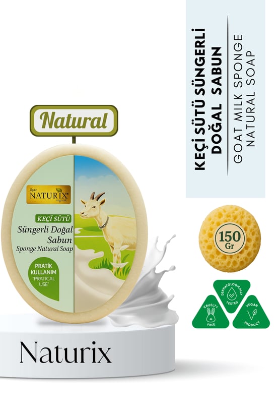 Naturix Keçi Sütü Süngerli Sabun 150 Gr