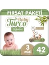 Baby Turco Doğadan 3 Numara Midi 42'li Bebek Bezi