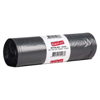 Koroplast Eko Endüstriyel Çöp Torbası Büyük Boy 65x80 Cm 10'lu Siyah
