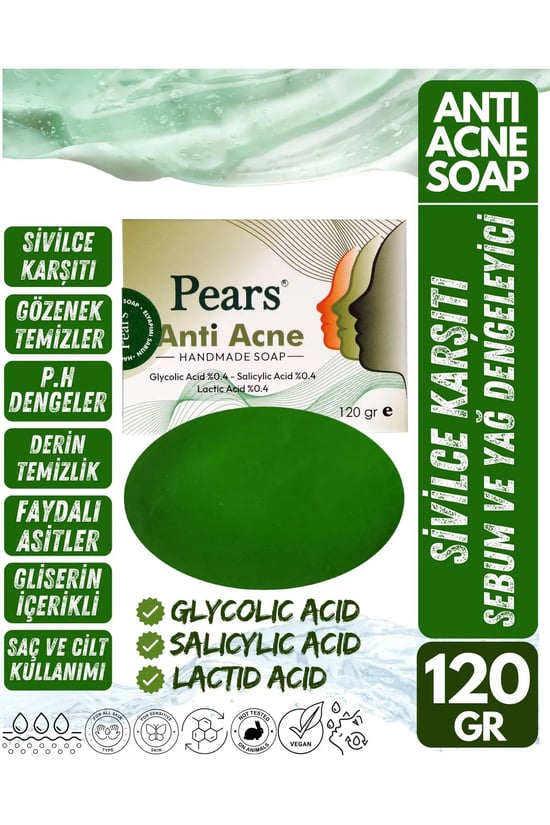 Pears Gliserinli Siyah Nokta Akne ve Sivilce Karşıtı Sabun 120g
