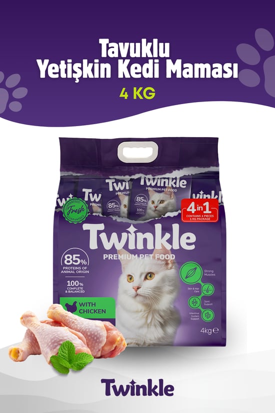 Twinkle Tavuklu Yetişkin Kedi Maması 4 Kg.